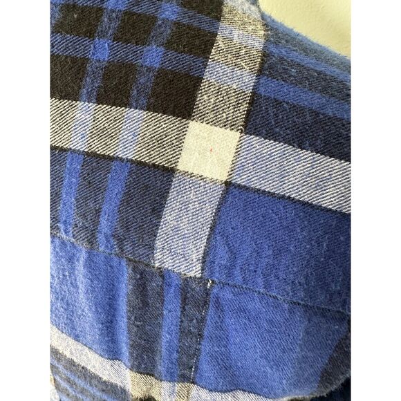 Y2k Nollie Blue Plaid Button-Down Flannel Shirt size Small - Picture 5 of 7